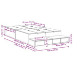 Storage Bed Frame with Drawer Sonoma Oak 236.5 x 120 x 31.5 cm 3335631