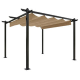 Garden Gazebo with Retractable Roof 3x3 m Taupe 318536