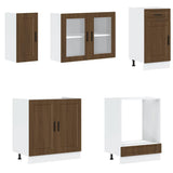 8 Piece Kitchen Cabinet Set Kalmar Brown Oak Engineered Wood 3314818