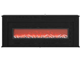 Fireplace with LED Strip Black Oak 130 x 20 x 69.5 cm 8021088