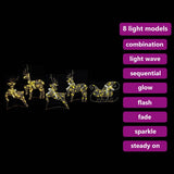 LED Reindeers with 40 LEDs 5 pcs Gold PET 3399388