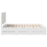 Bed Frame with Drawer White 150 x 200 cm Engineer Wood 3411103