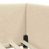 Corner Bed Frame with Headboard Cream 100 cm x 200 cm Velvet 42016203