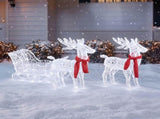 Two Reindeer Pulling Sleigh Lighted Christmas Decor 2.4ft, 240 White LED PVC Dcor, UK Plug 31V 3.6W 51476174