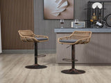 GOMYWAY 2 PCS Modern Swivel Bar Stools, Height Adjustable wicker furniture Bar Chairs with Cushion & W2678P388753