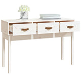 Console Table White 114x40x75 cm Solid Wood Pine 821755