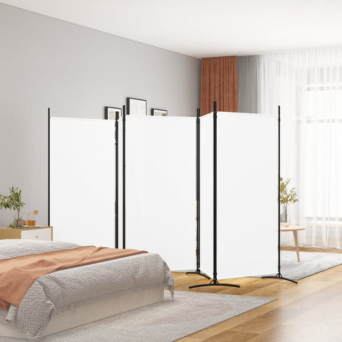 ZNTS 5-Panel Room Divider White 433x180 cm Fabric 350266