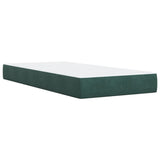 Box Spring Bed with Mattress Dark Green 100x200 cm Velvet 3286243