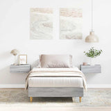 Bed Frame No Mattress Grey Sonoma 100x200 cm Engineered Wood 861044