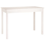 ZNTS Dining Table White 110x55x75 cm Solid Wood Pine 814250