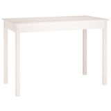 ZNTS Dining Table White 110x55x75 cm Solid Wood Pine 814250