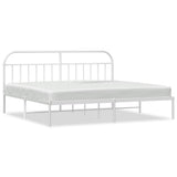 Bed Frame White Steel 200x200 cm Bed Frame Rectangular 353691