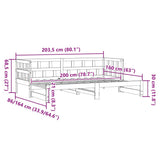 Daybed with Trundle without Mattress White 80x200 cm Solid Wood 836208