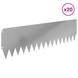 Lawn Edging 20 pcs 103 x 30 cm Steel Silver 8008515