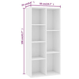 Book Cabinet White 50x25x106 cm Engineered Wood 801107