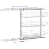 3-Tier Pull-out Kitchen Wire Basket Silver 47x25x56 cm 50969