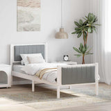 Bed frame White and light grey 80 x 200 cm Solid pine wood 878503