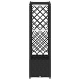 Raised Bed with Trellis and Roof Black 164 x 40 x 142 cm PP 42032531
