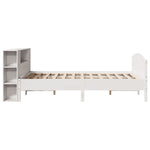 ZNTS Bookcase Bed without Mattress White 120x200cm Solid Wood Pine 3323069