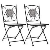 Garden Chair Set of 2 Grey Powder-coated iron and ceramic 46716
