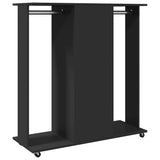 Wardrobe with Wheels Black 102x38x110 cm Engineered Wood 848032