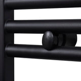 Bathroom Heating Towel Rail Radiator Straight 600x764 mm Black 141906