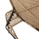 Sun Lounger Beige and Light Grey 55 x 200 x 92 cm Poly Rattan 365428