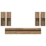 TV Wall Cabinet Set 7 pcs Artisan Oak Engineered Wood 3402798