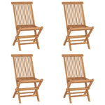 ZNTS Folding Garden Chairs 4 pcs Solid Teak Wood 315442