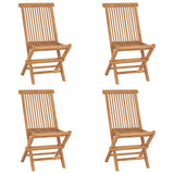 ZNTS Folding Garden Chairs 4 pcs Solid Teak Wood 315442