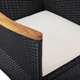 Garden Dining Set Black, Cream 3095911