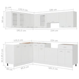 11 Piece Kitchen Cabinet Set Lyon" White Engineered Wood 3067663