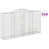 Arched Gabion Baskets 10 pcs 300x50x160/180 cm Galvanised Iron 3146763