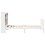 ZNTS Bookcase Bed without Mattress White 90x190 cm Single Solid Wood Pine 3321730
