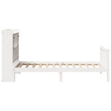 ZNTS Bookcase Bed without Mattress White 90x190 cm Single Solid Wood Pine 3321730