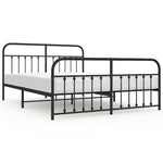 Metal Bed Frame without Mattress with Footboard Black 183x213cm 352601