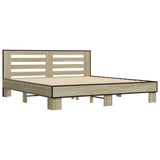 Bed Frame without Mattress Sonoma Oak 200x200 cm 3280083