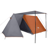 Camping Tent 3-Person Grey and Orange Waterproof 94367