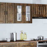 Kitchen Wall Cabinet with Glass Door Porto Smoked Oak 854152
