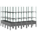 Garden Planter with Trellis Light Grey 200x160x142.5 cm PP 367972