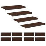Stair Treads 12 pcs 70 x 25 x 2 cm Dark Brown Solid Beech Wood 3446376
