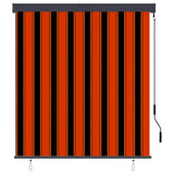 Outdoor Roller Blind 140x250 cm Orange and Brown 145972