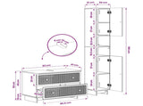 2 Piece Bathroom Cabinet Set EDE High Gloss White 3417499