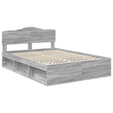 Bed Frame Grey Sonoma 140 x 200 cm Solid Pine Wood 3412894