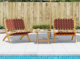 Folding Garden Chairs 2 pcs Red Solid Wood Acacia and Fabric 366511