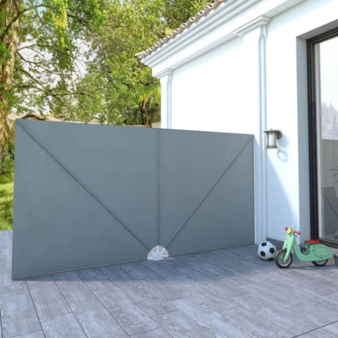 Collapsible Terrace Side Awning Grey 400x200 cm 44566