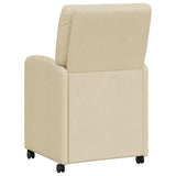 Dining Chairs with Wheels 2 pcs Cream 57 x 67 x 95 cm Fabric 42017854