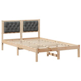 Bed Frame with Headboard Dark Grey 120 x 190 cm Solid Pine Wood 878205