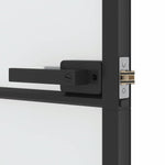 Interior Door Slim Black 83x201.5 cm Tempered Glass and Aluminium 155119