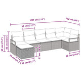 Sofa Set with Cushion with Storage 7 pcs Black Poly Rattan 3359202